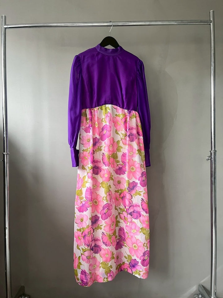 70s Purple Flower Dress