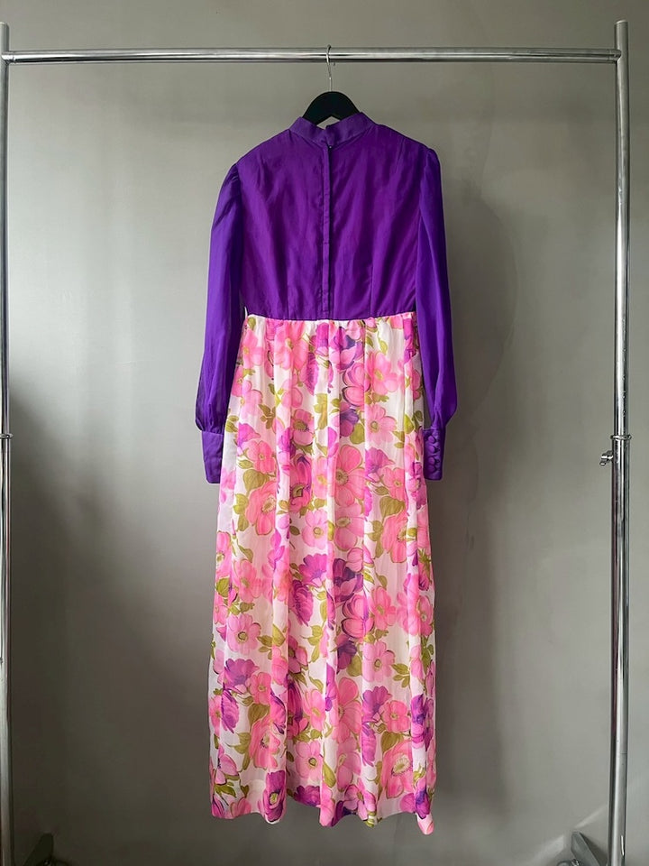 70s Purple Flower Dress