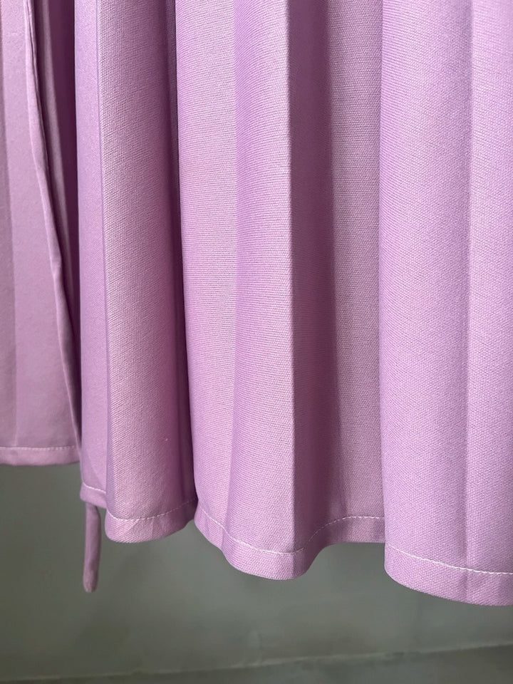 Sleeveless Pleats Lavender Dress