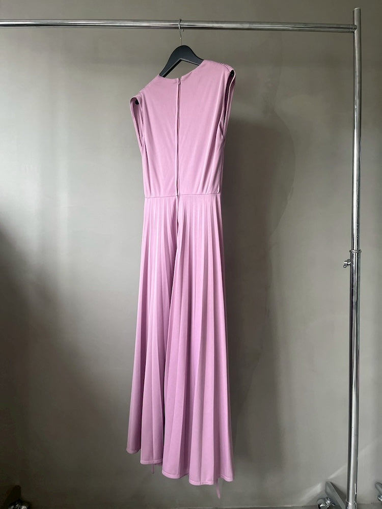 Sleeveless Pleats Lavender Dress