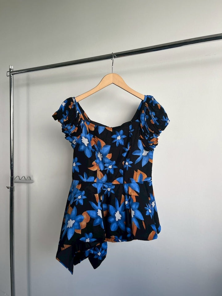 Asymmetry Batik Tunic Top