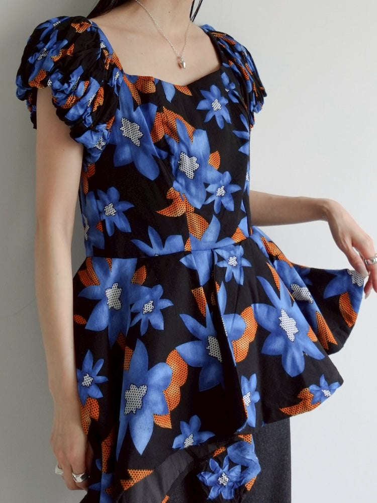 Asymmetry Batik Tunic Top