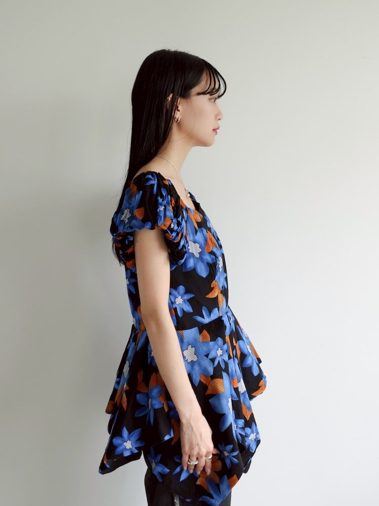 Asymmetry Batik Tunic Top