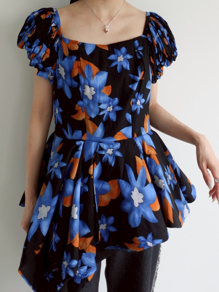 Asymmetry Batik Tunic Top
