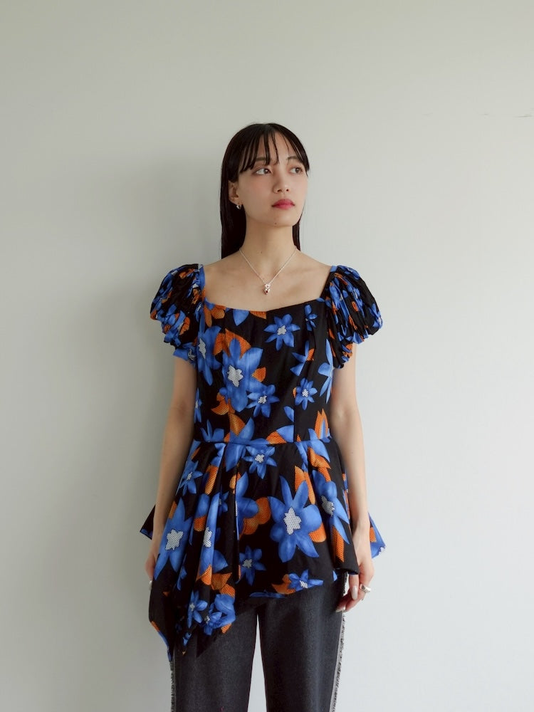 Asymmetry Batik Tunic Top