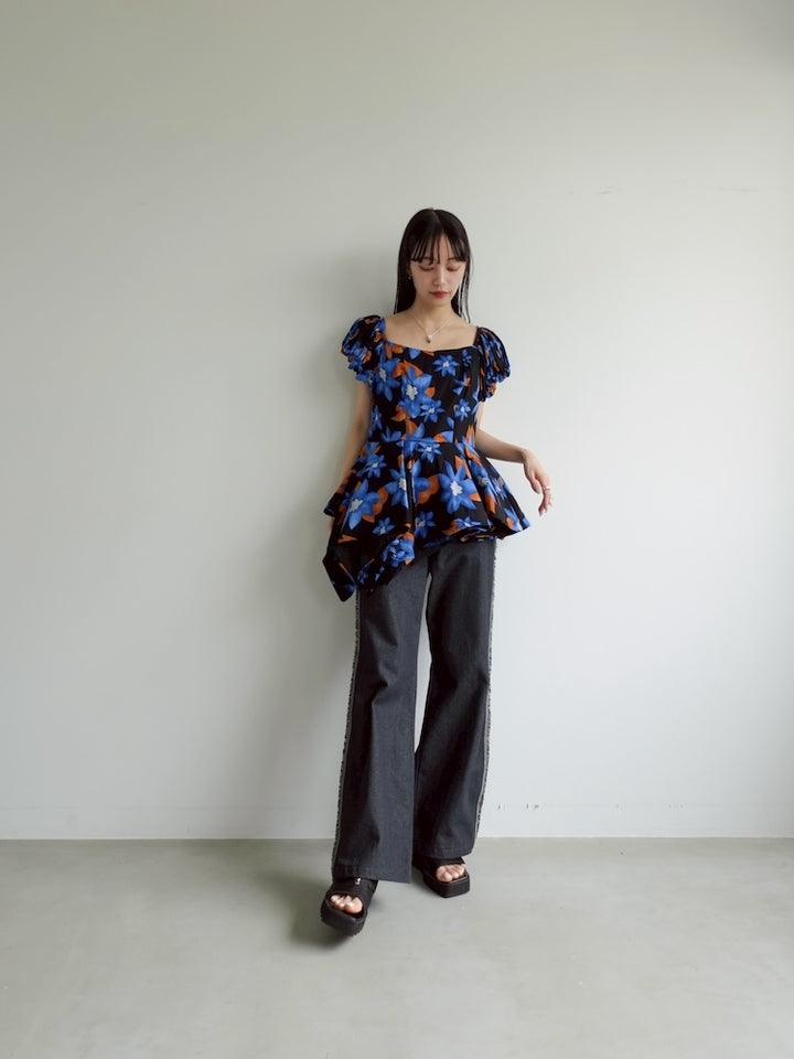 Asymmetry Batik Tunic Top