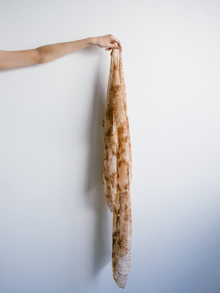 Vintage Scarf / Beige Python