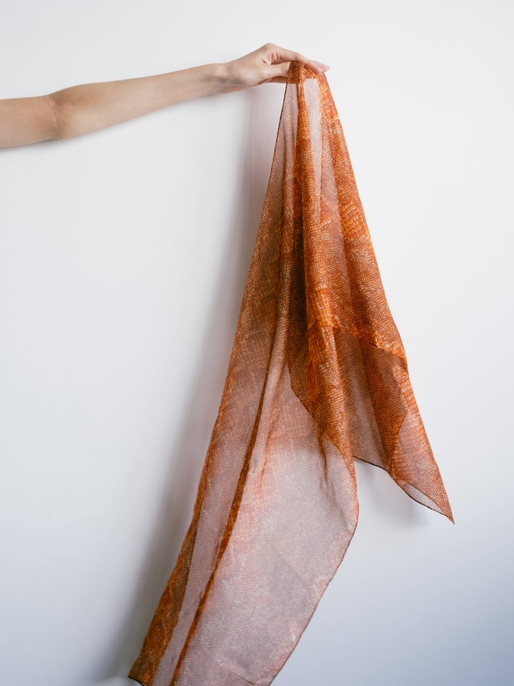 Vintage Scarf / Orange Python
