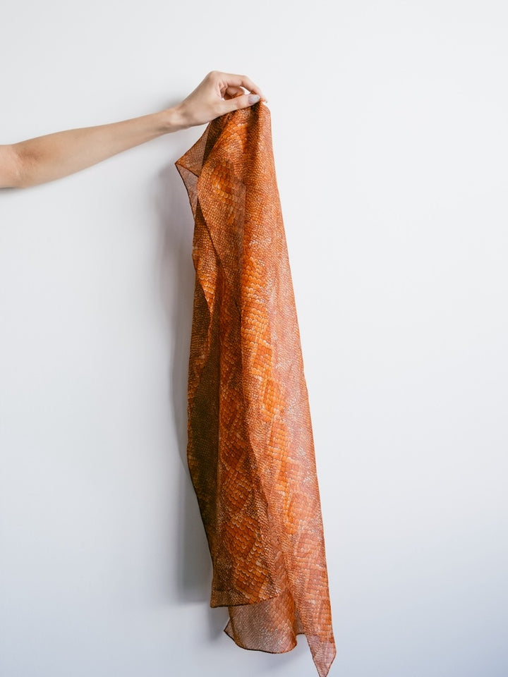 Vintage Scarf / Orange Python