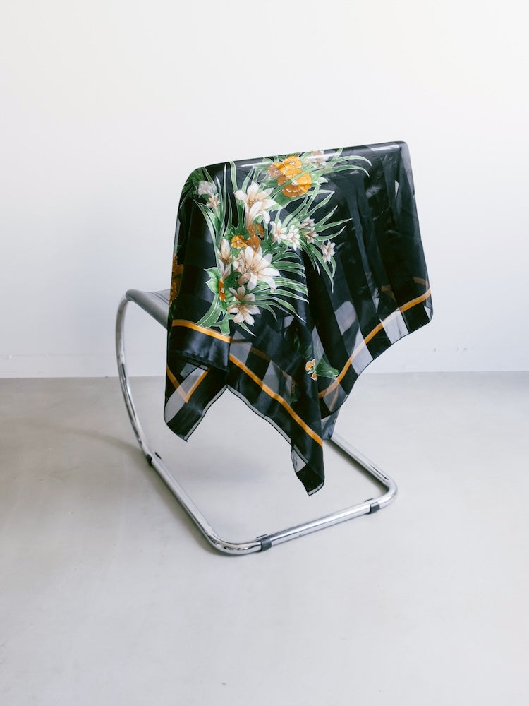 Vintage Scarf / Stripe Flower