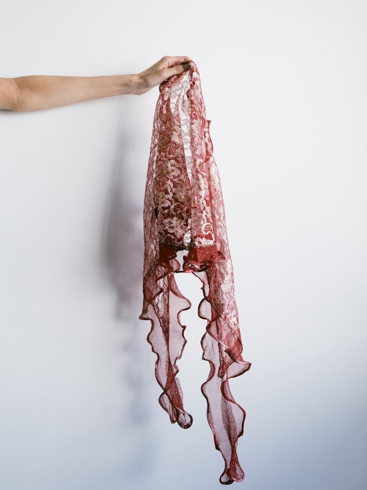 Vintage Scarf / Frill Embroidery