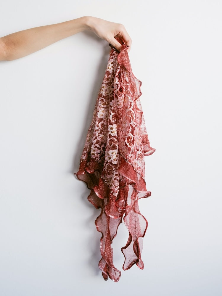 Vintage Scarf / Frill Embroidery