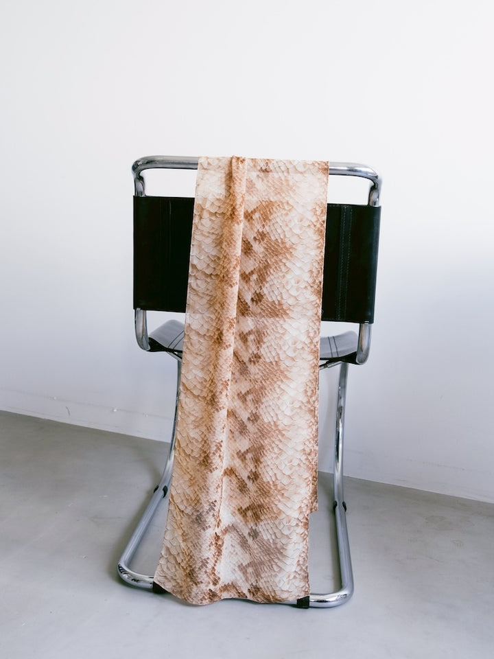 Vintage Scarf / Beige Python
