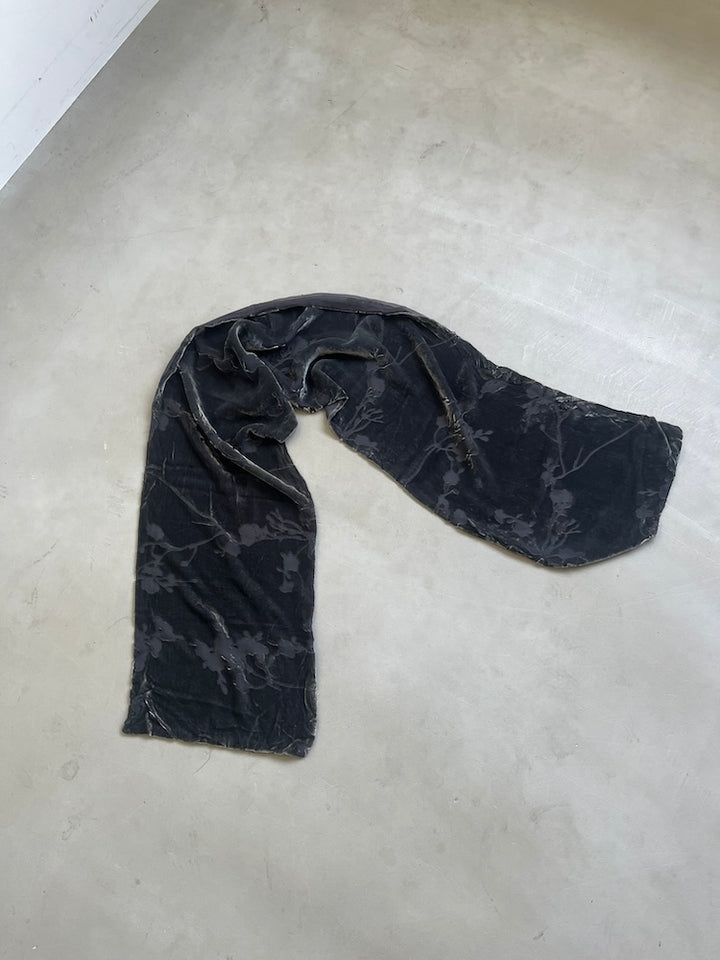 Vintage Scarf / Charcoal Velour