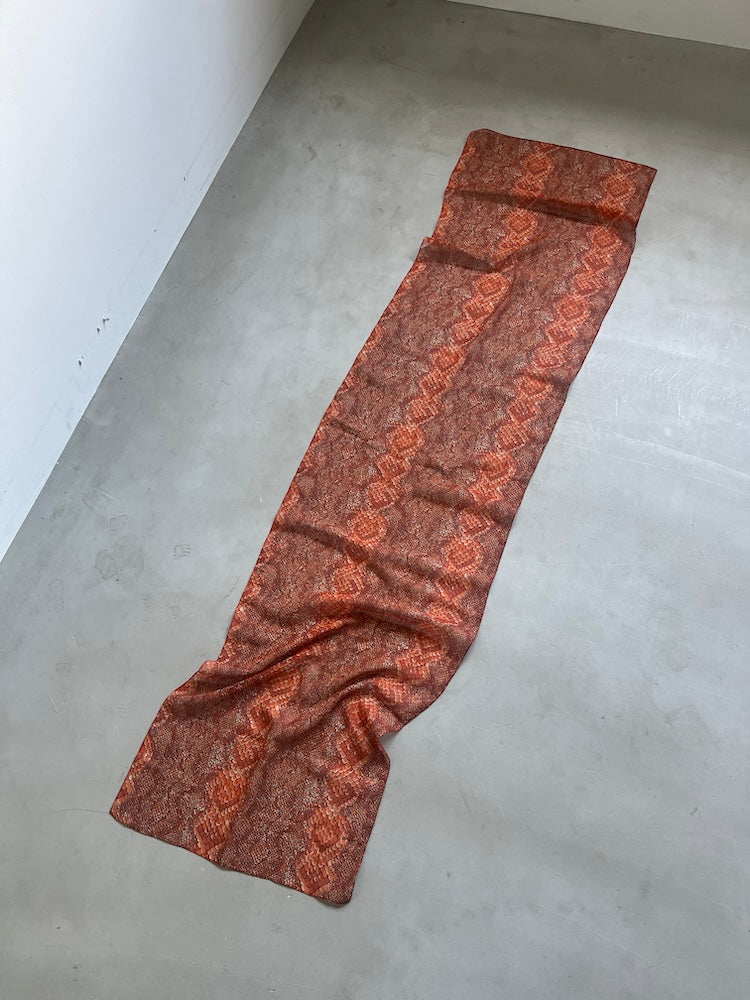 Vintage Scarf / Orange Python
