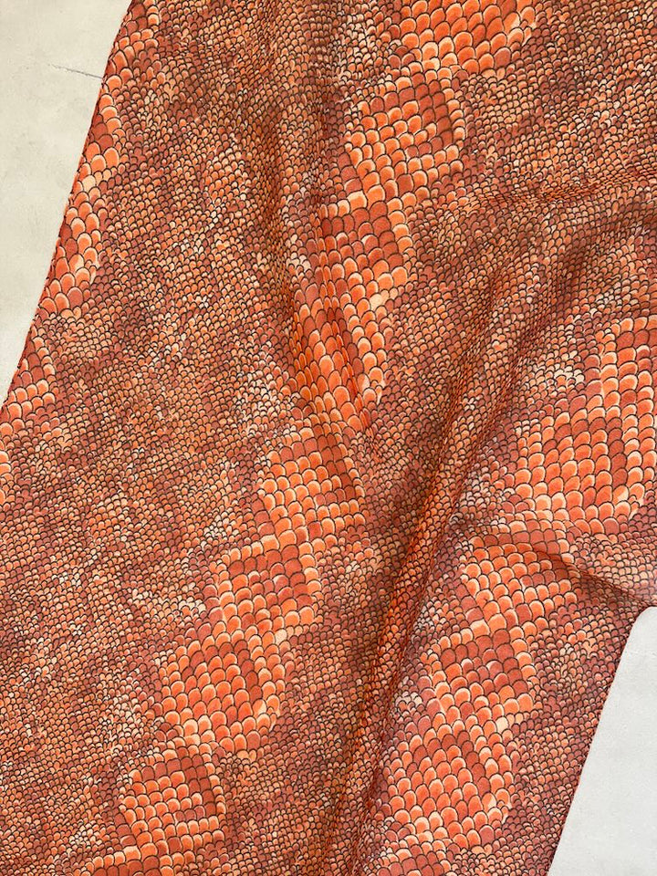 Vintage Scarf / Orange Python