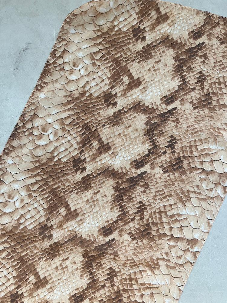 Vintage Scarf / Beige Python
