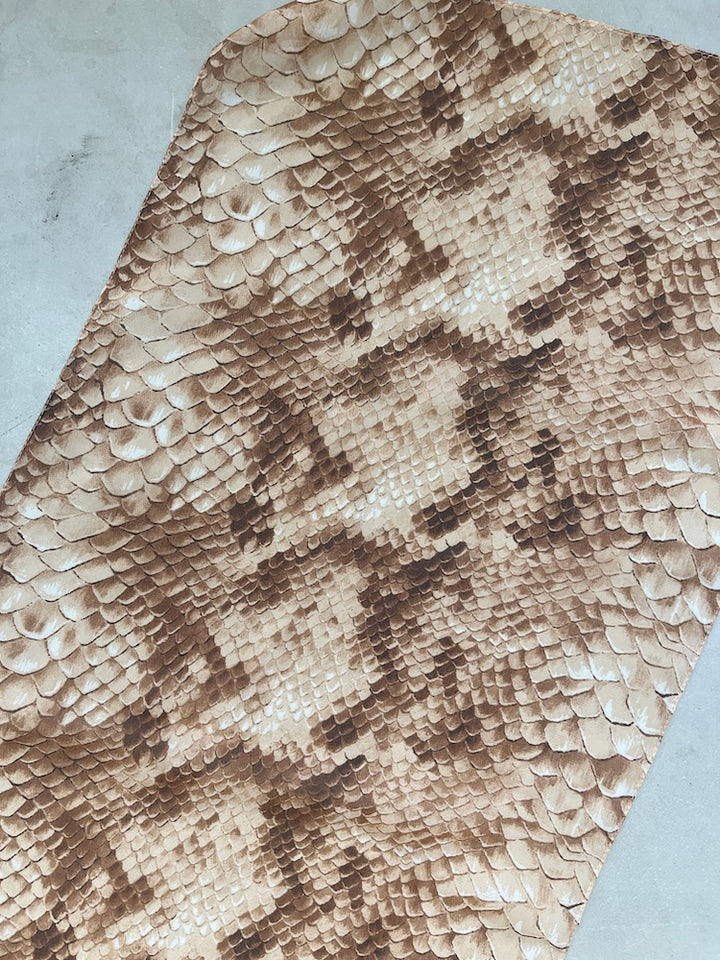 Vintage Scarf / Beige Python