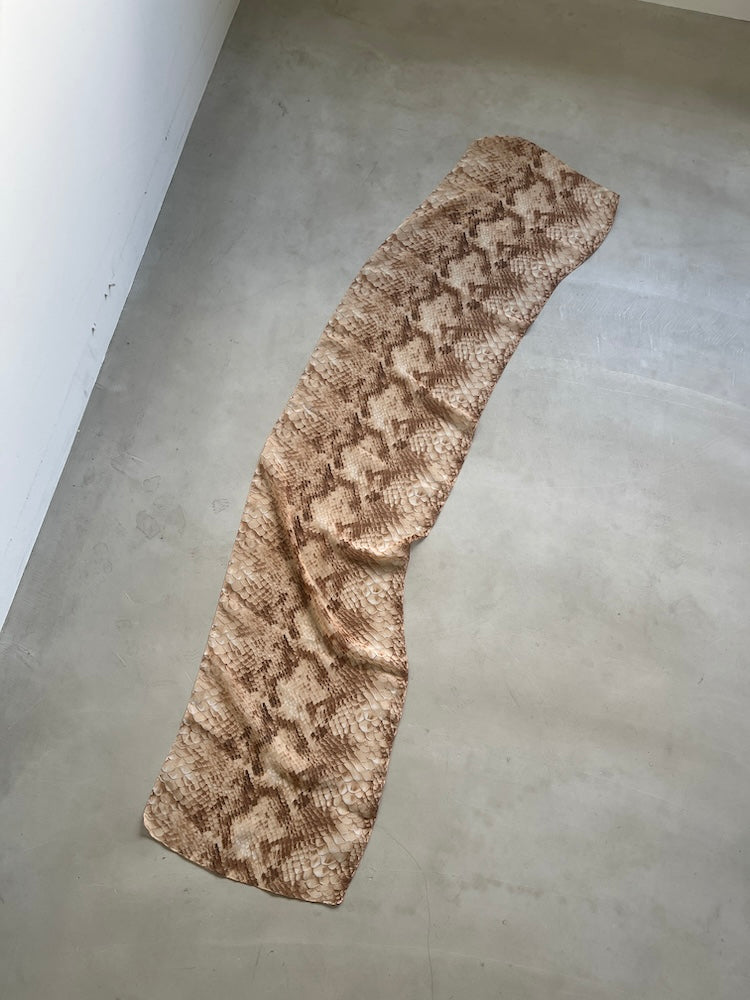 Vintage Scarf / Beige Python
