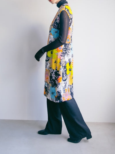 70s Sleeveless Flower Dress　