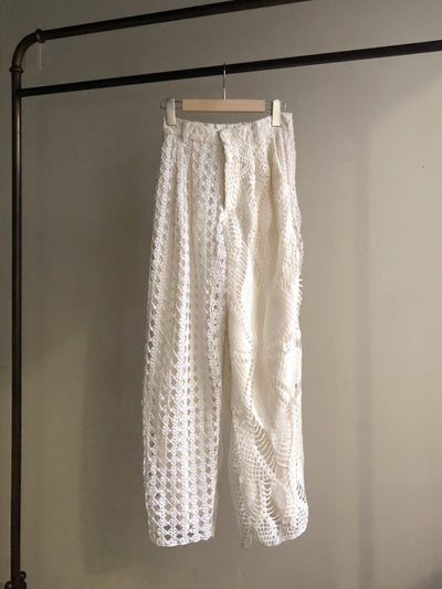 Patchwork Lace Pants / White2