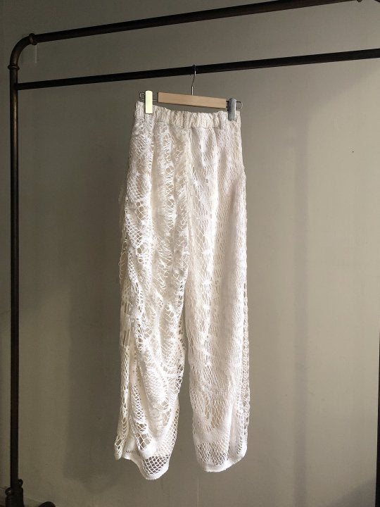 Patchwork Lace Pants / White2