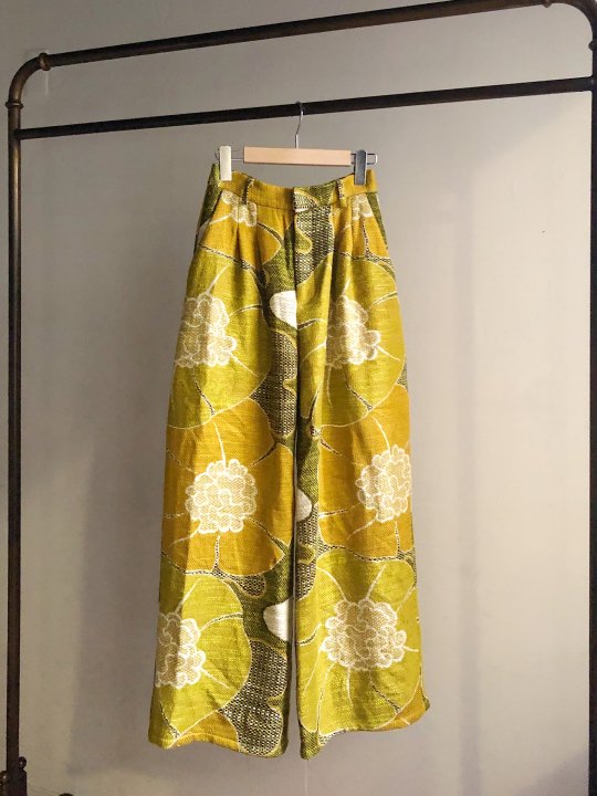 Patchwork Jacquard Pants / Yellow