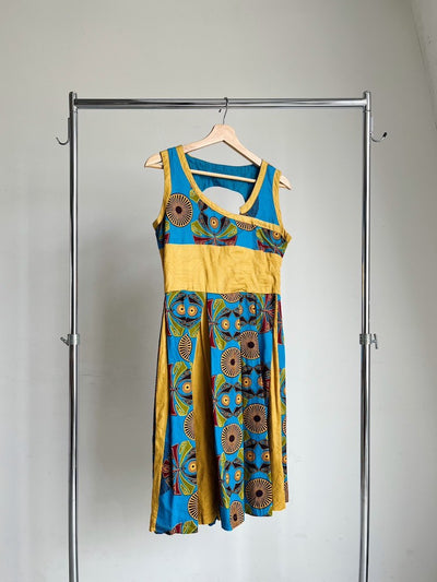 Back Open Batik Midi Dress