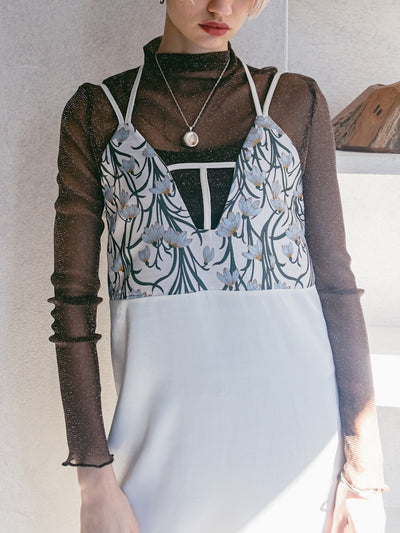 sahara T-Strap Jacquard Cami Dress