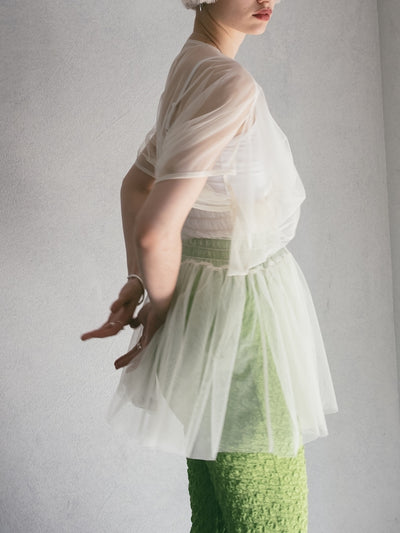 Gather Tulle Top｜ギャザーチュールトップス – MARTE