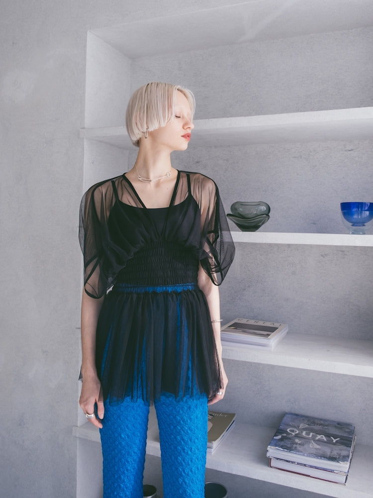 Gather Tulle Top｜ギャザーチュールトップス – MARTE