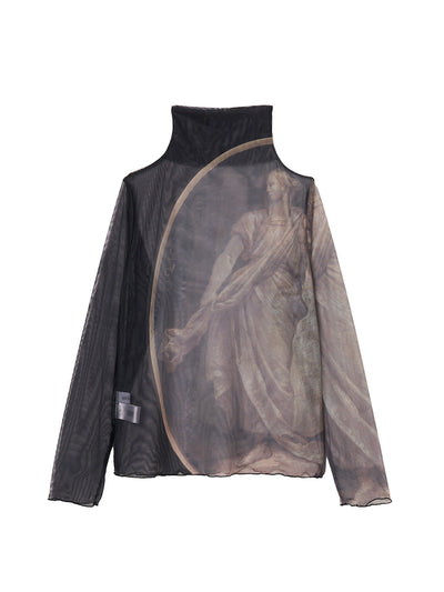 High Neck Sheer Top / 06Oval