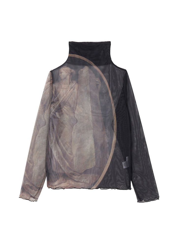 High Neck Sheer Top / 06Oval