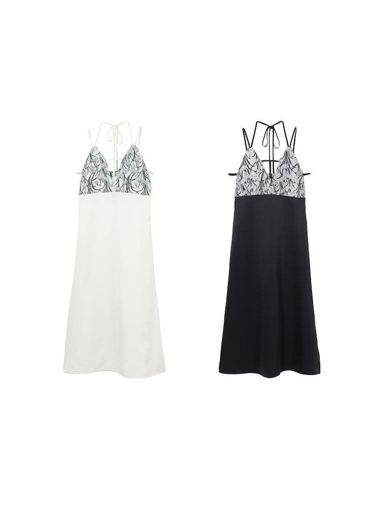 MARTE sahara T-Strap Jacquard Cami Dress - キャミワンピース