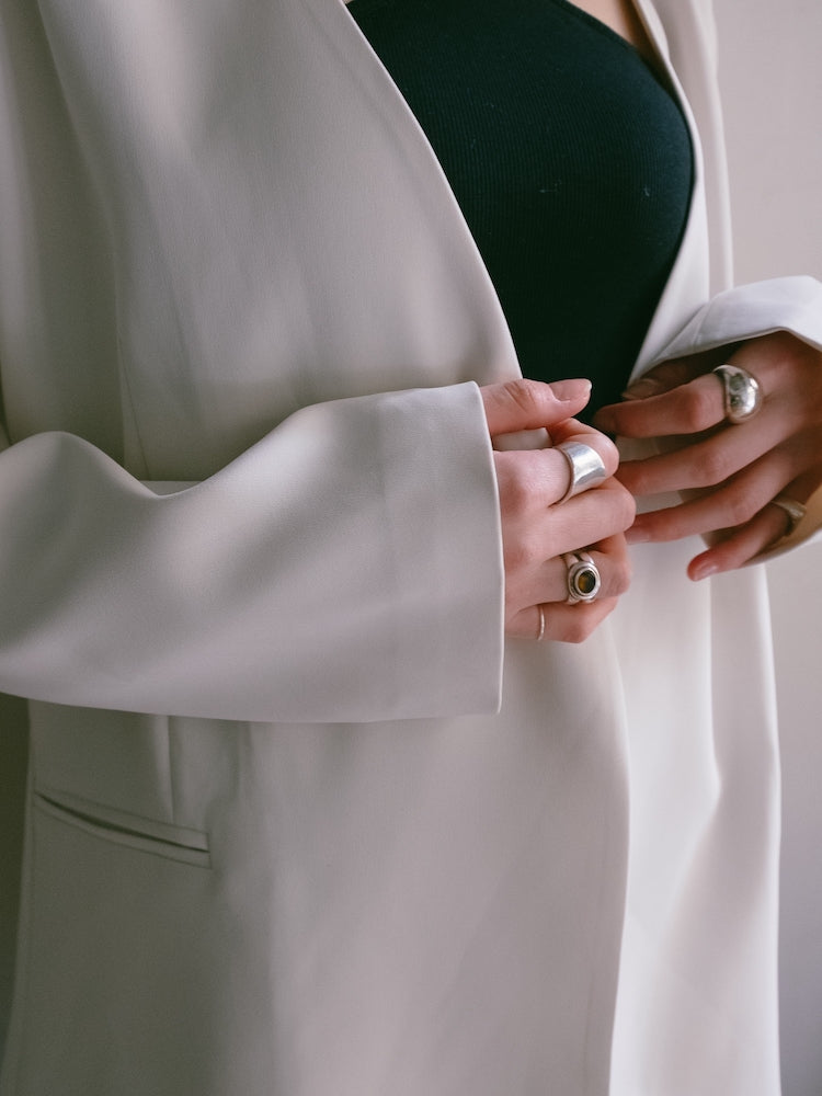 Collarless Plain Jacket