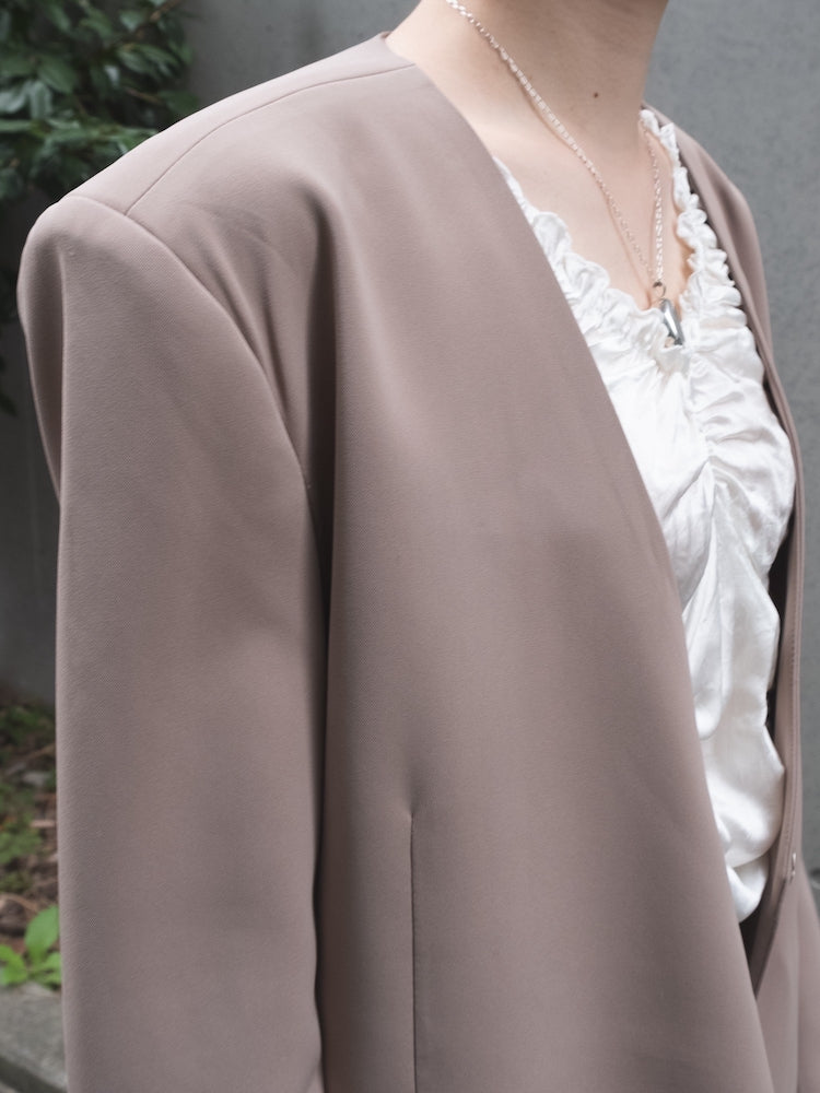 Collarless Plain Jacket