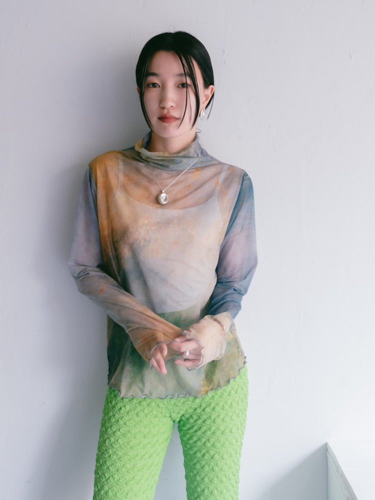 High Neck Sheer Top / 01Burning｜ハイネックシアートップス – MARTE